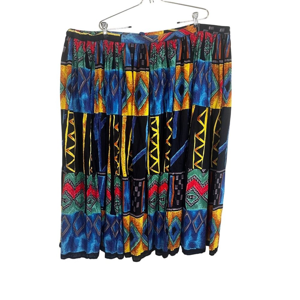Colorful Patchwork Maxi Skirt OS Tribal Boho Indie Folk Peasant Festival Concert